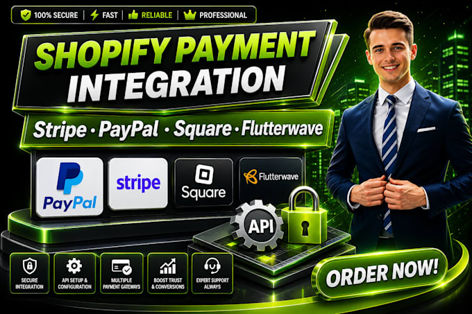 setup shopify paypal, stripe, square, flutterwave payment button API integration