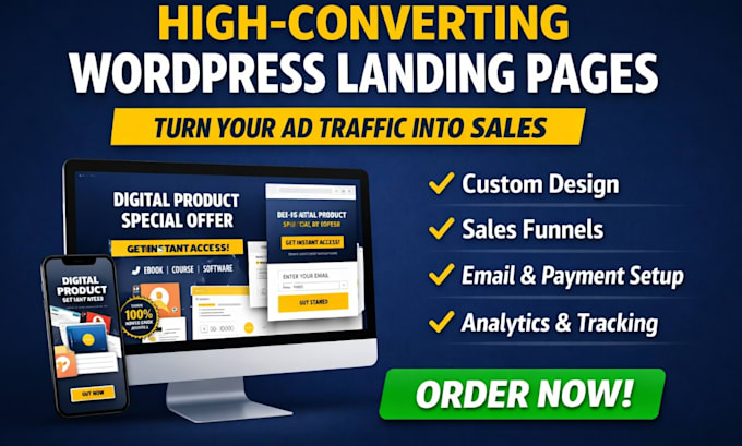 build a high converting wordpress landing page for ads and digital products