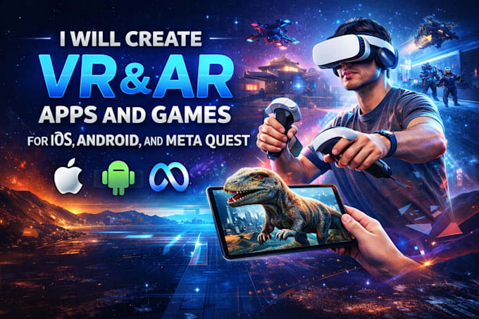 develop custom VR ar app for ios android and meta quest