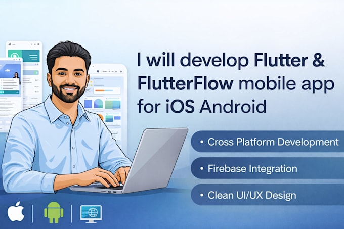 develop flutter and flutterflow mobile app for ios android