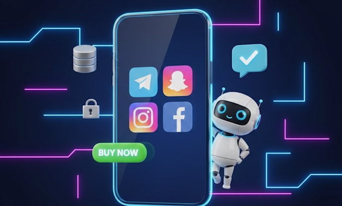 develop a high performance custom telegram, ig fb and snapchat bot using python