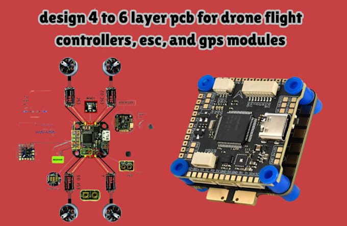 design 4 to 6 layer pcb for drone flight controllers, esc, and gps modules