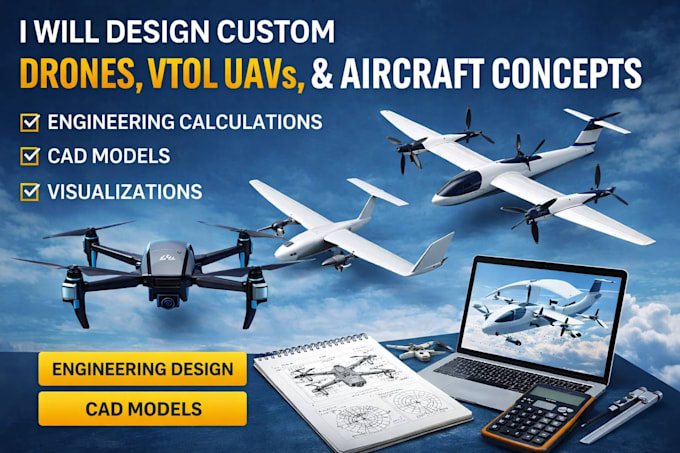 do aircraft design, drone design, uav vtol design aerospace engineering cad