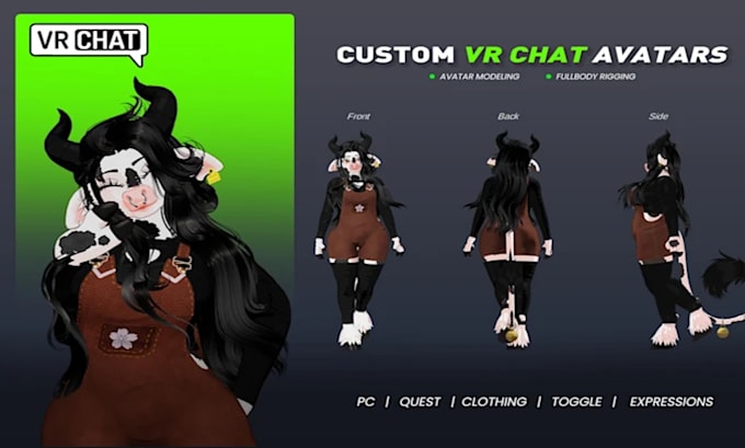 create a custom vrchat, furry and vtuber avatar model