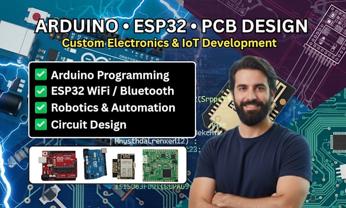 Code arduino project, program esp32, do electronic circuit and pcb ...