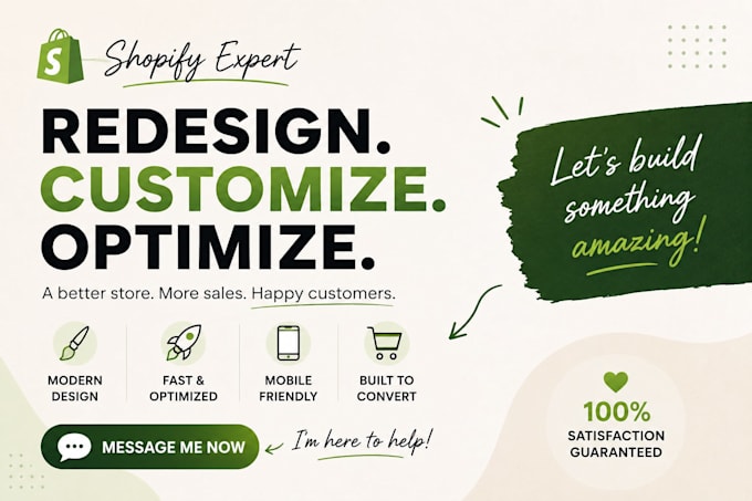 redesign revamp customize edit fix and optimize your shopify store