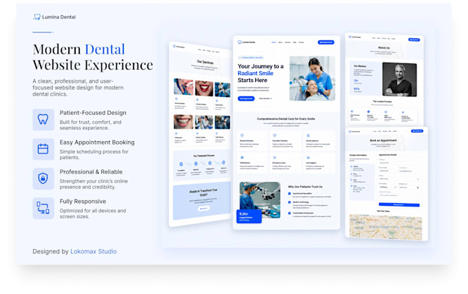 design and develop a modern healthcare or dental website