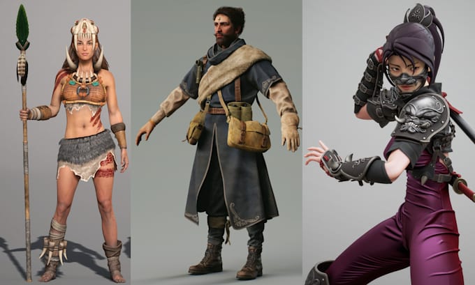 stylized 3d character realistic 3d game character model for unity unreal engine
