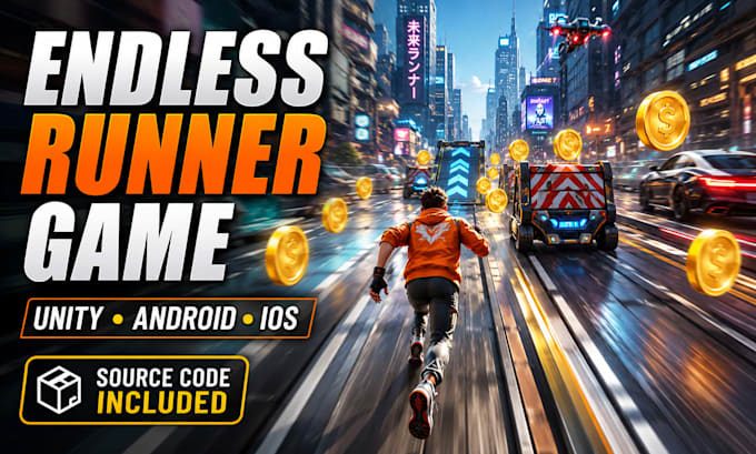 develop a custom endless runner game in unity for android and ios