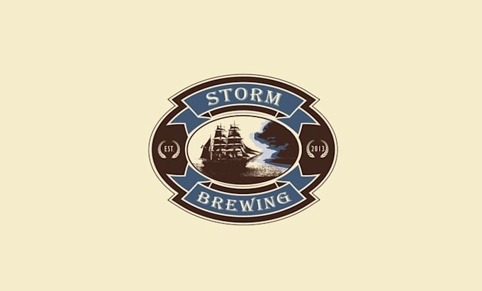 design super storm brewing beer bar logo