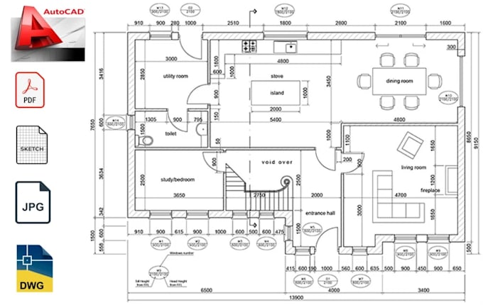 draw floor plan in autocad