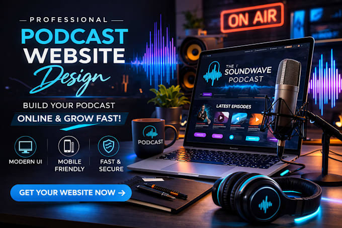 design a high converting podcast website for podcaster