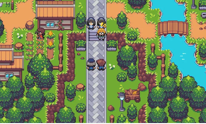 Do pixel art tileset background rpg maker game environment assets pixel ...