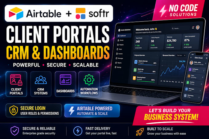 setup airtable, airtable automation, airtable integration airtable expert softr