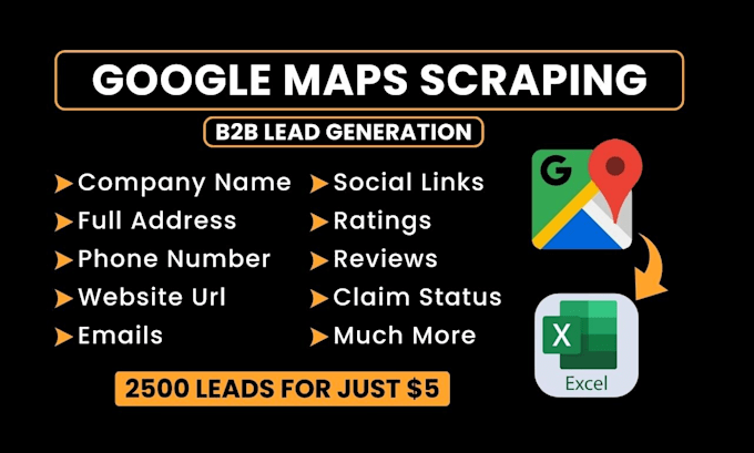 do bulk b2b lead generation, email list scraping, google maps scraper