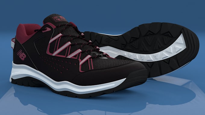 do professional 3d shoe design and realistic 3d shoe rendering