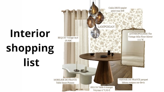 create modern interior design moodboard for your space