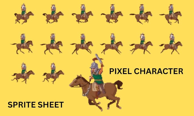 create pixel sprite sheet character design pixel battle sprite for rpg maker