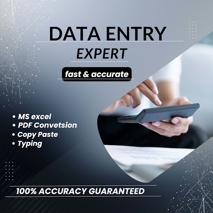 do accurate data entry, excel work, copy paste and pdf conversion