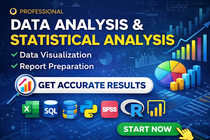 do data analysis,visualization,reporting with spss,excel,python,r,sql,powerbi
