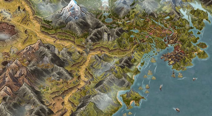 Do fantasy map illustration rpg dnd map game art cartography city map ...
