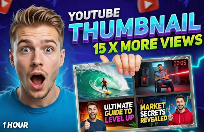 design a catchy youtube thumbnail in 1 hours