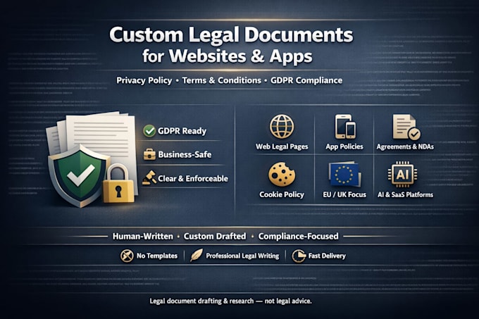 write gdpr compliant privacy policy and legal documents