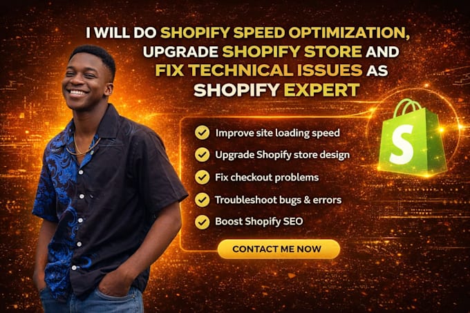 optimize your shopify store, improve speed, SEO and fix all technical issues