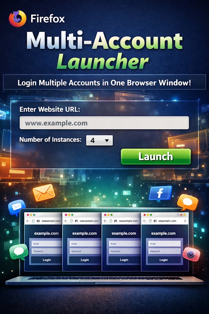 firefox addon with multiple account launch feature