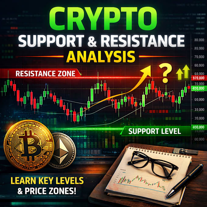 provide educational support and resistance analysis for your crypto chart