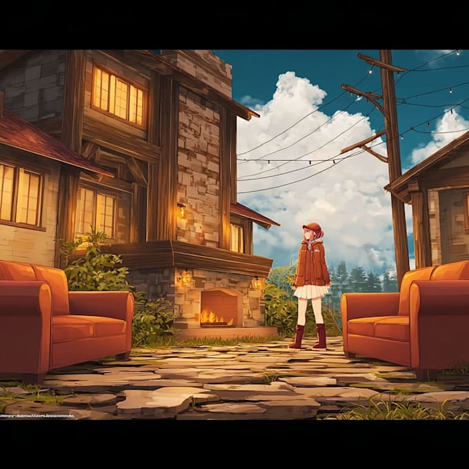 do a anime background art illustration for vtuber stream