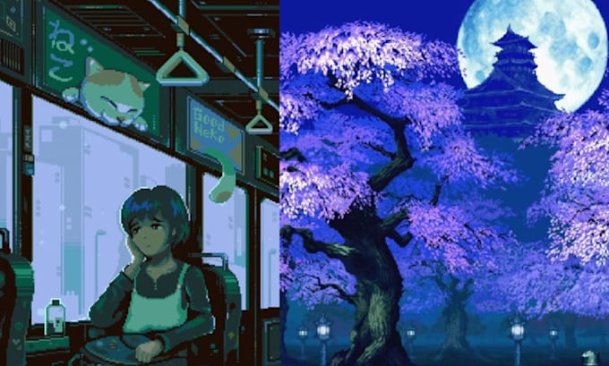 do 8bit 16bit 32bit 2d pixel art animation background wallpaper animated gif