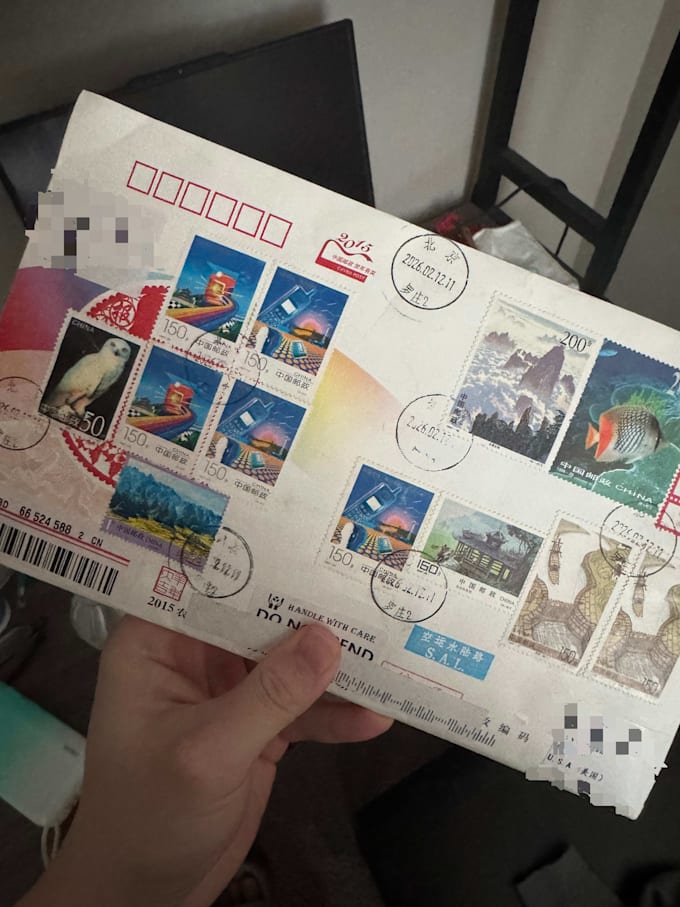 handwritten letter mailed from china