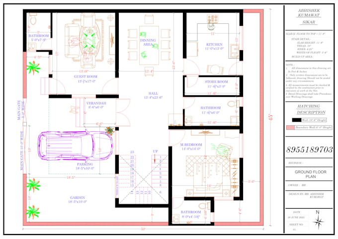Draw professional 2d floor plan in autocad by Ar_abhishek2005 | Fiverr