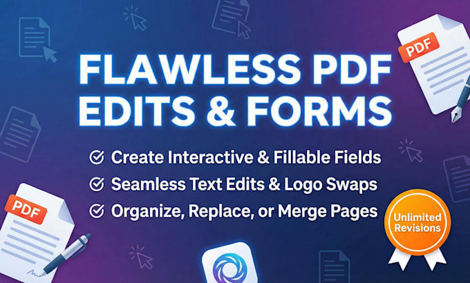 create editable fillable PDF form, add text, replace pages and change logo