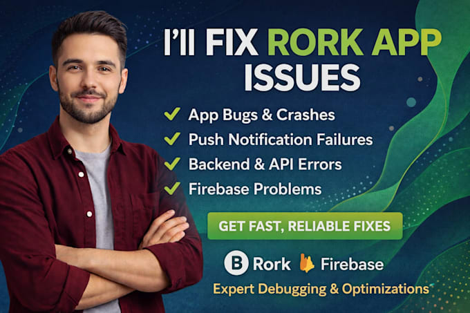 fix rork app bugs, push notifications, backend, API and firebase