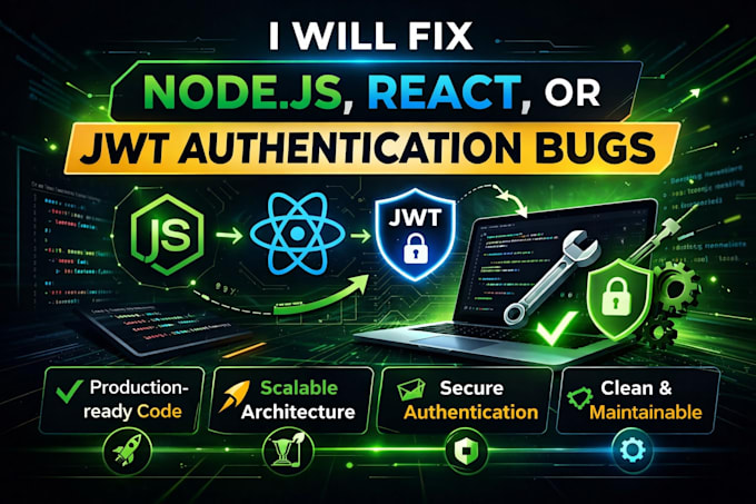 fix nodejs ,react or jwt authentication bugs