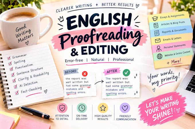 proofread and fix your english writing fast and professionally