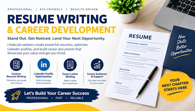 write a professional ats resume, CV and linkedin profile