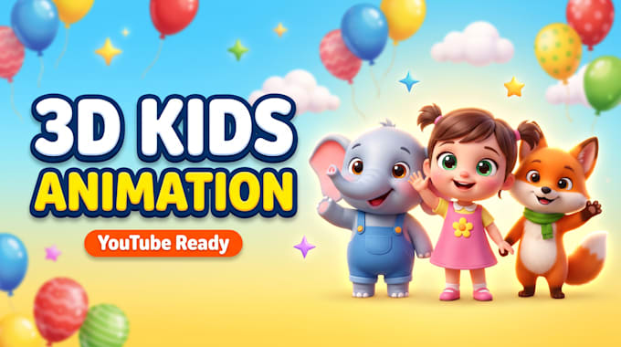 make 3d kids cartoon animation for nursery rhymes and songs