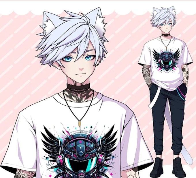 design a detailed live2d vtuber model, vtuber rigging, live2d model