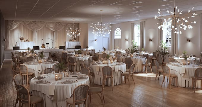 Style3d luxury banquet hall interior,real estate design,event space ...