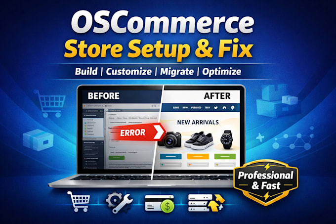 build customize and fix oscommerce ecommerce store website migration