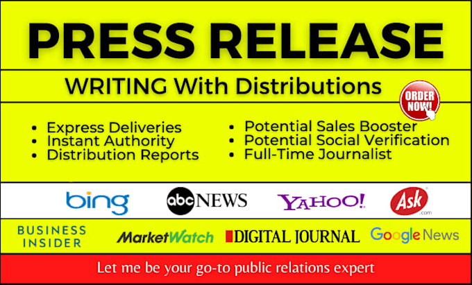 publish and write press release to USA,UK, canada and top sites