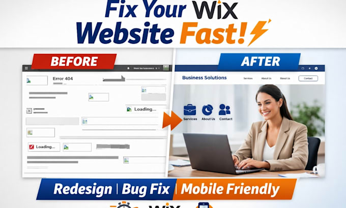 fix wix website issues, wix redesign and wix errors fast