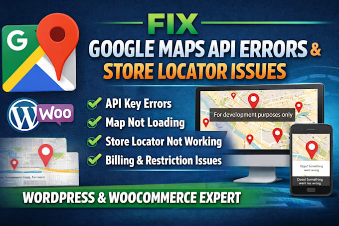 fix google maps API errors and woocommerce or  wordpress store locator issues
