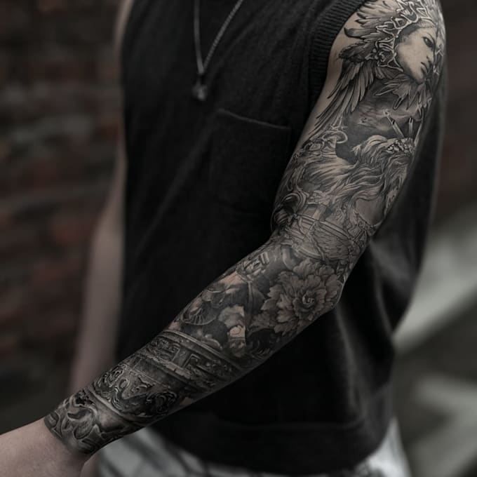 create a tattoo design of tattoo sleeve