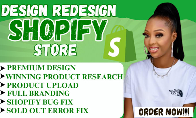 design, redesign shopify dropsshipping store, shopify store soldout error fix