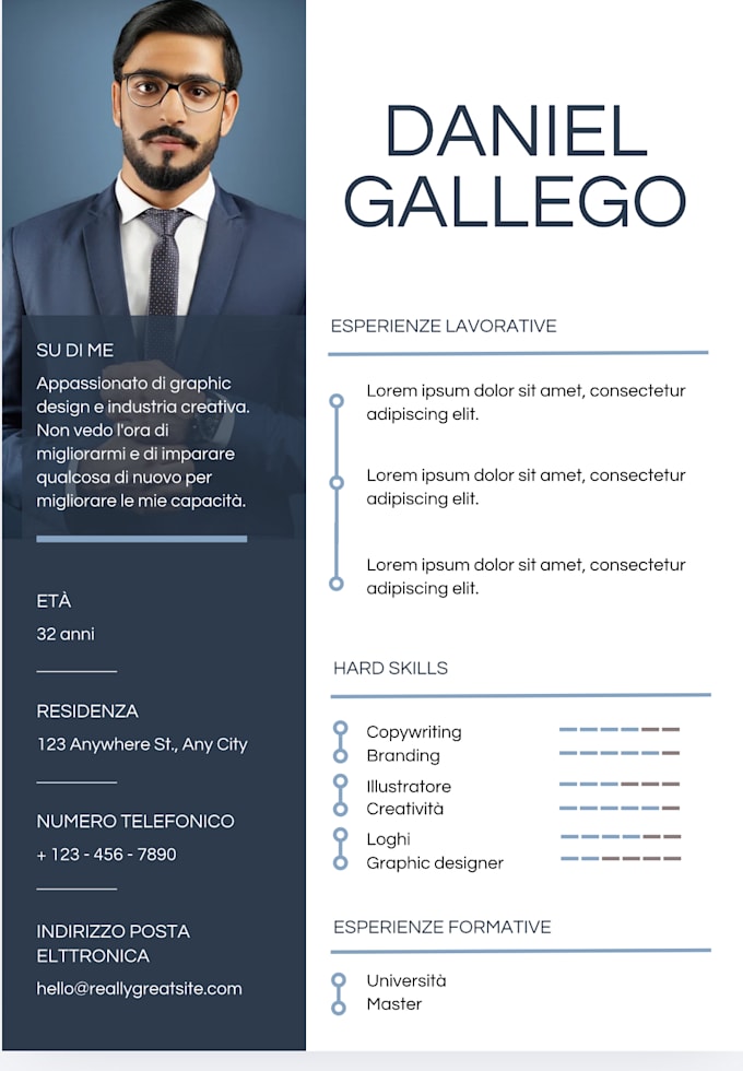 design a professional modern resume or CV