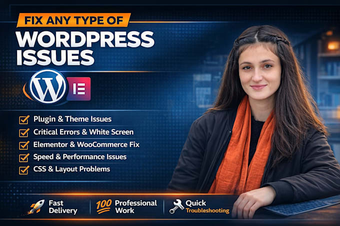 professionally fix wordpress issues, wordpress errors, and speed problems